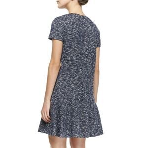 Tory Burch Women's Navy Margarite Short-Sleeve Flounce Crew Neck Dress Size XS